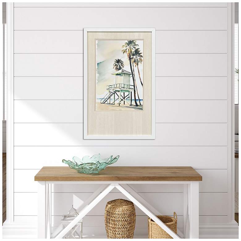 Image 4 Boho Beachy Green 17"W x 27"H Coastal Framed Art more views
