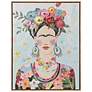 2_Boho Frida 27.6"W x 35.43"H Acrylic Hand Painted Portrait Wall Ar