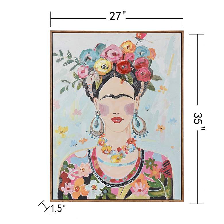 Image 7 Boho Frida 27.6"W x 35.43"H Acrylic Hand Painted Portrait Wall Ar more views