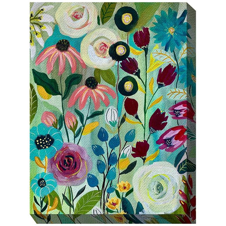 Image 1 Boho Garden 40 inch High All-Weather Outdoor Canvas Wall Art