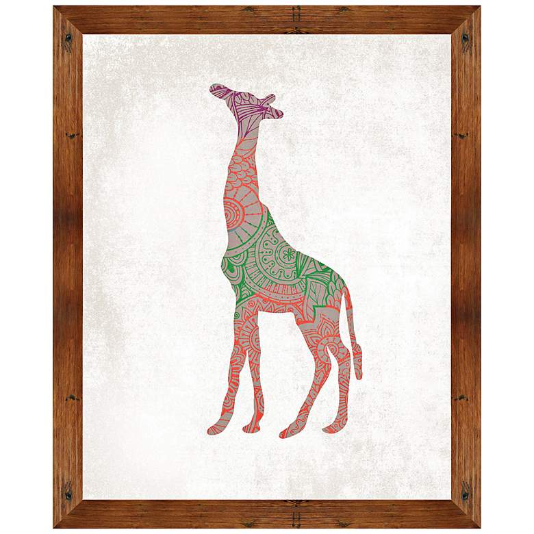 Image 1 Boho Giraffe 22 inch High Framed Giclee Wall Art