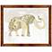 Boho Gold Elephant 22" Wide Framed Giclee Wall Art