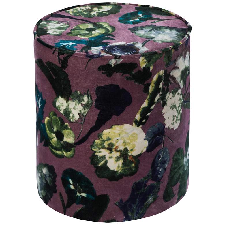 Image 1 Boho Heather Fresh Floral Velvet Pouf Ottoman