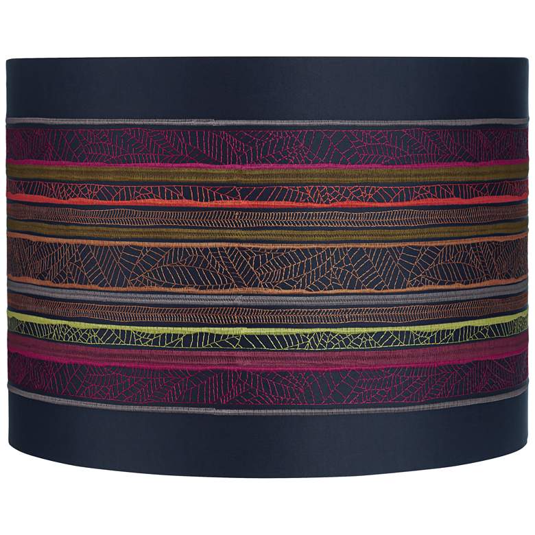 Image 1 Boho Multi-Color Striped Drum Lamp Shade 15x15x11 (Spider)