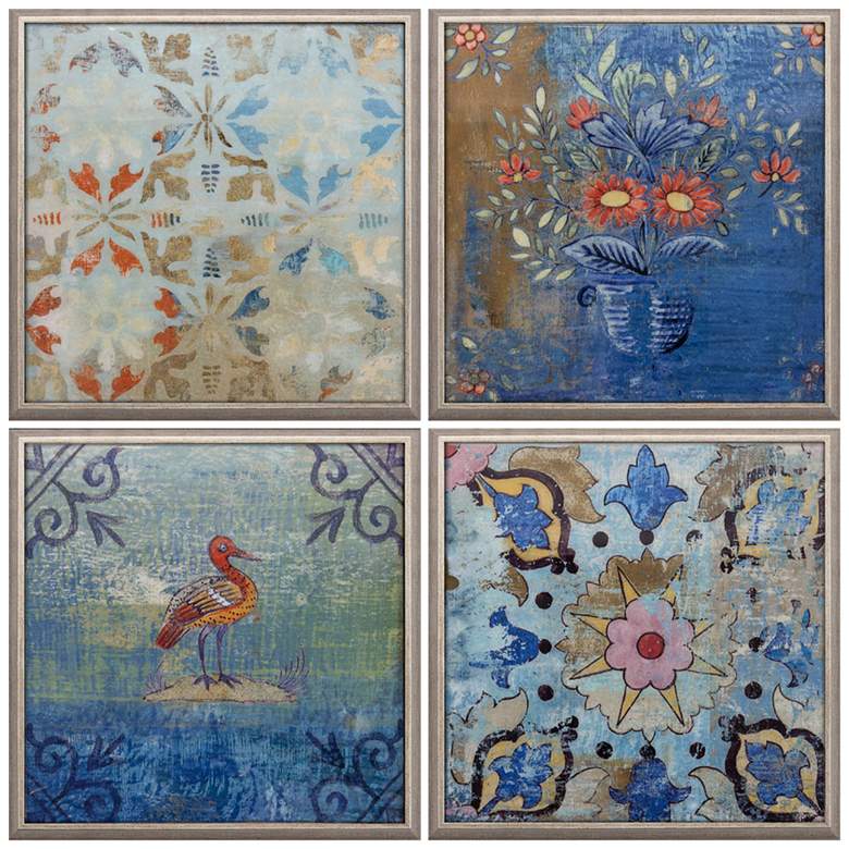 Image 1 Boho Nature 13 inch Square Textured Wall Art Set of 4