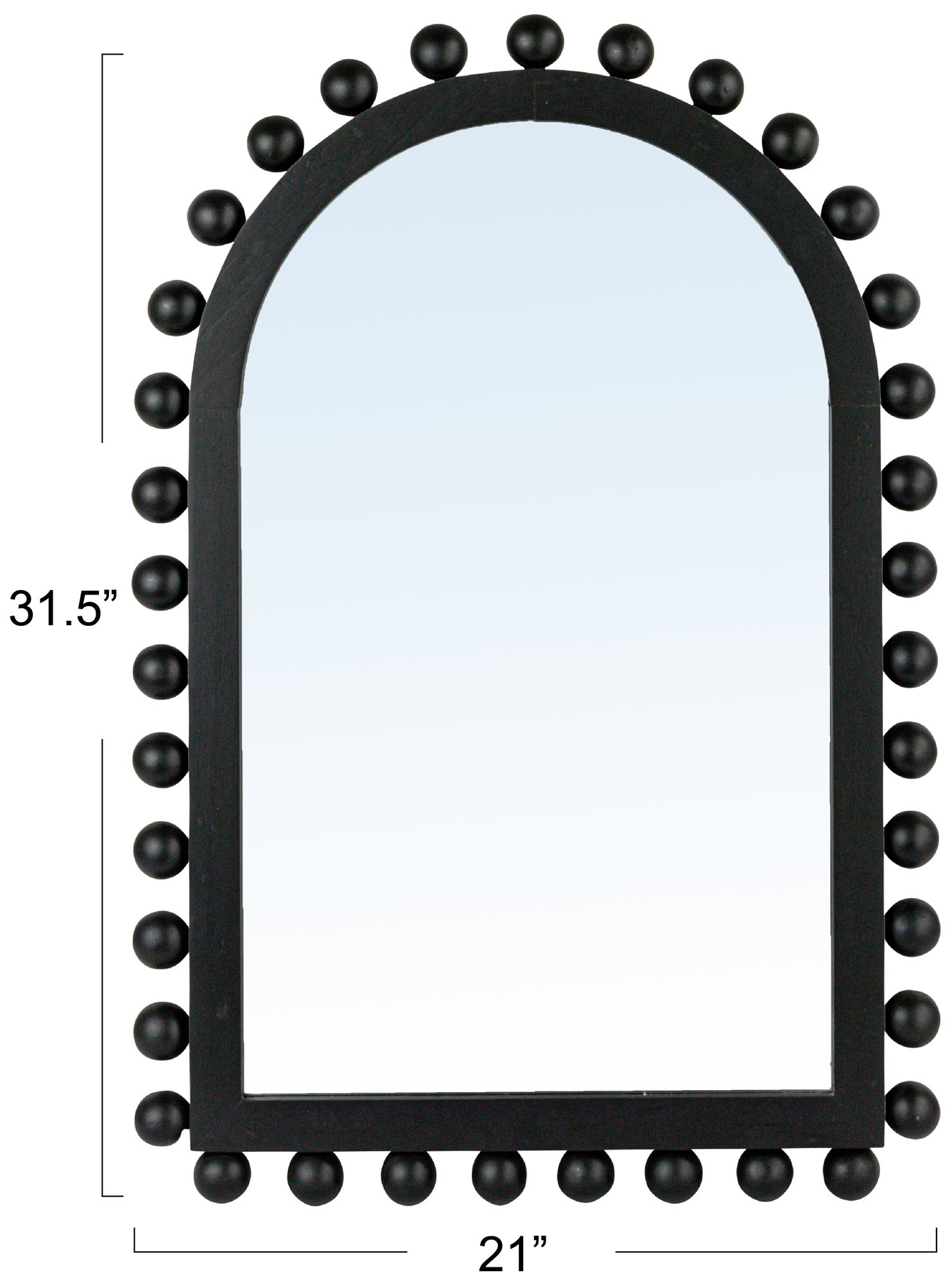 Image 2 Boho-Southwestern Black Firwood Arched Wall Mirror, Black more views