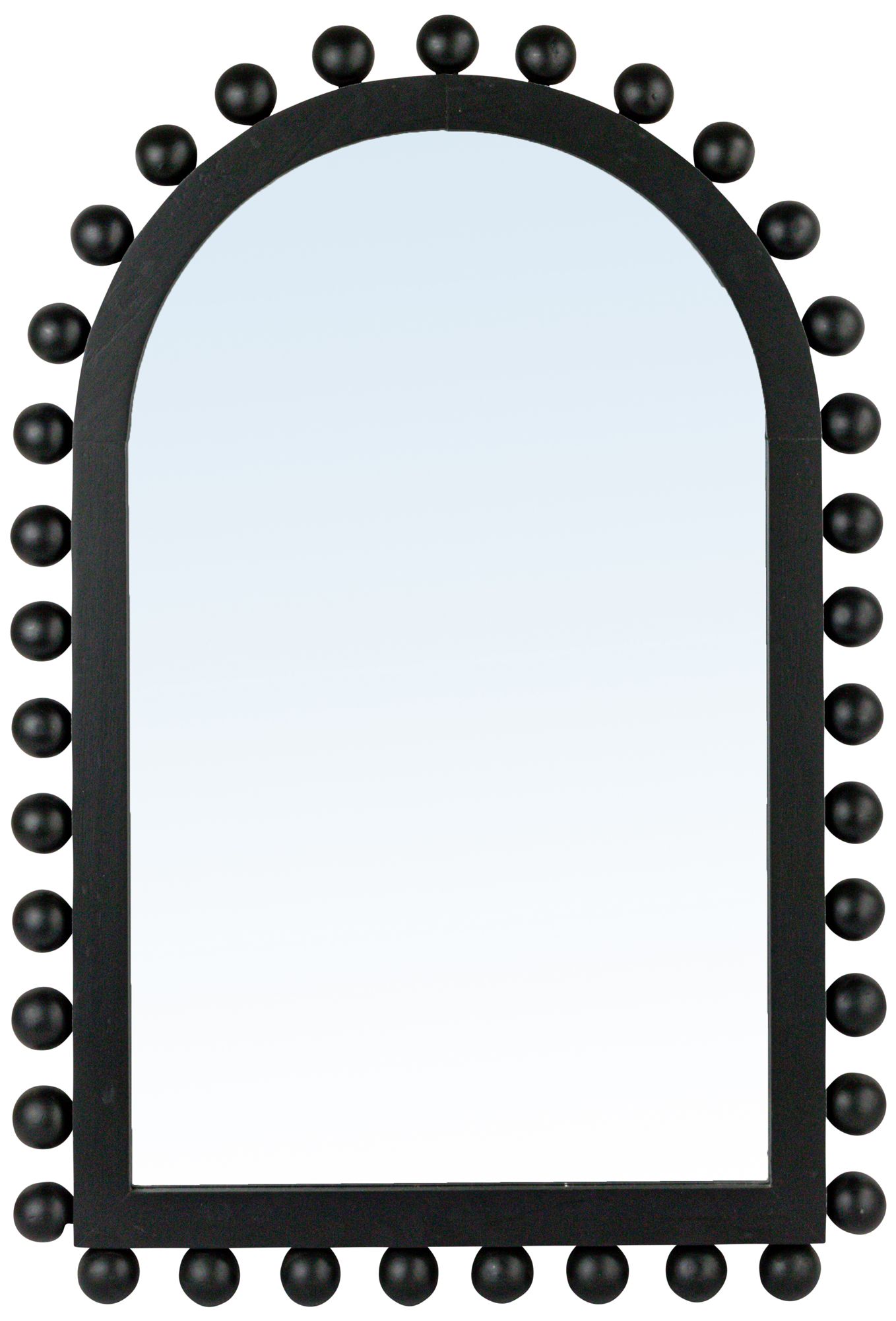 Image 6 Boho-Southwestern Black Firwood Arched Wall Mirror, Black more views