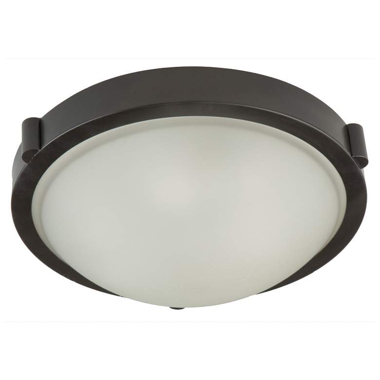Image 1 Boise 3-Light Oil Rubbed Bronze White Opal Glass and Metal Flush Mount