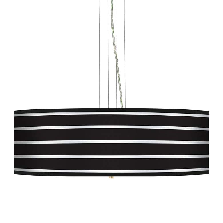 Image 1 Bold Black Stripe 24" Wide 4-Light Pendant Chandelier