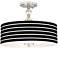 Bold Black Stripe Giclee 16" Wide Semi-Flush Ceiling Light