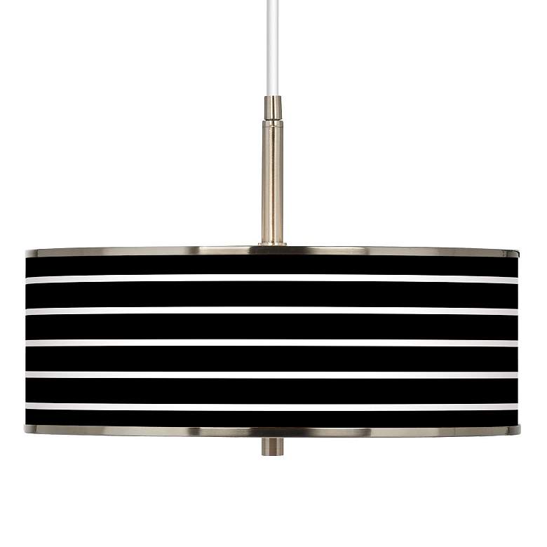 Image 1 Bold Black Stripe Giclee Glow 16 inch Wide Pendant Light