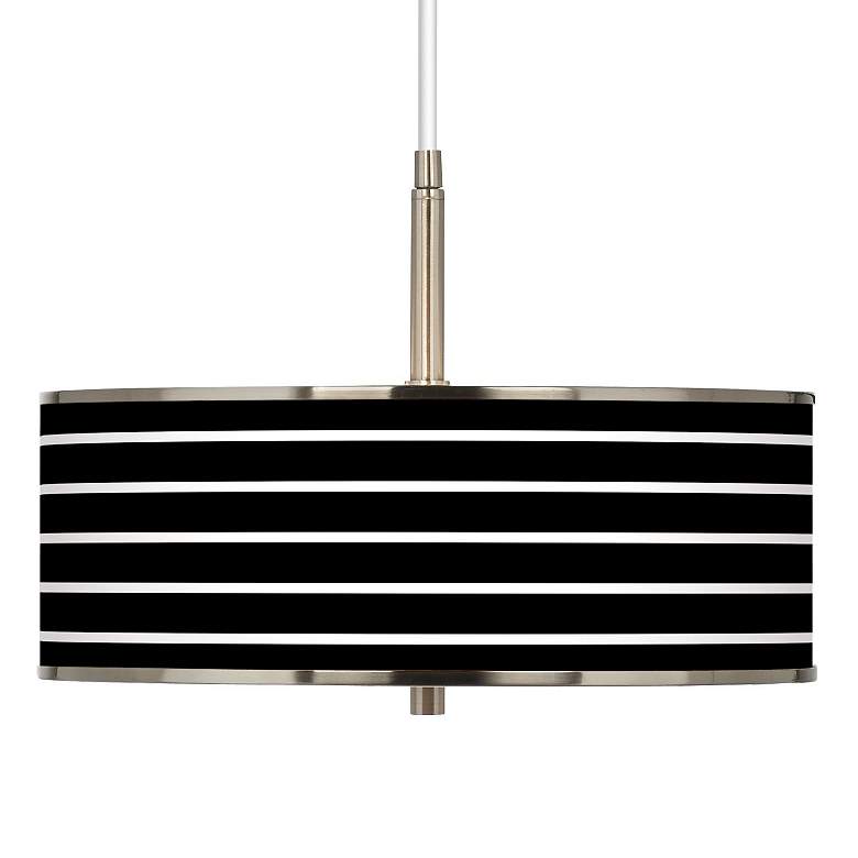 Image 1 Bold Black Stripe Giclee Glow 16" Wide Pendant Light