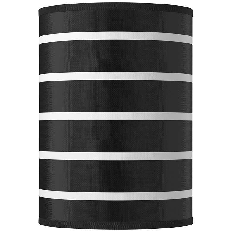 Image 1 Bold Black Stripe Giclee Round Cylinder Lamp Shade 8x8x11 (Spider)