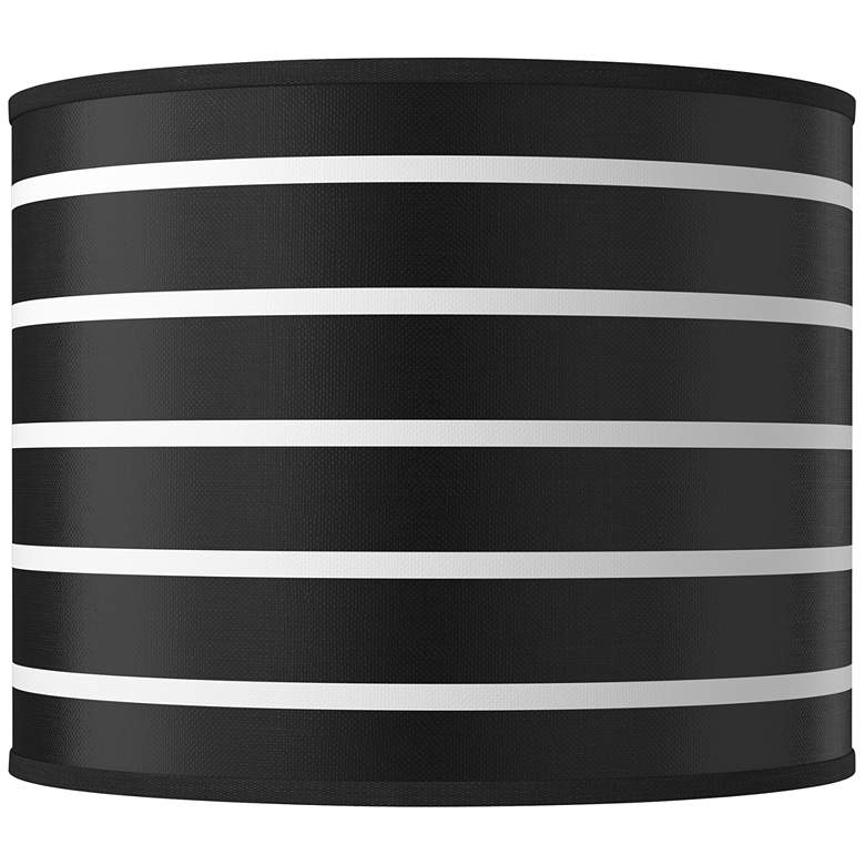 Image 1 Bold Black Stripe Giclee Round Drum Lamp Shade 14x14x11 (Spider)