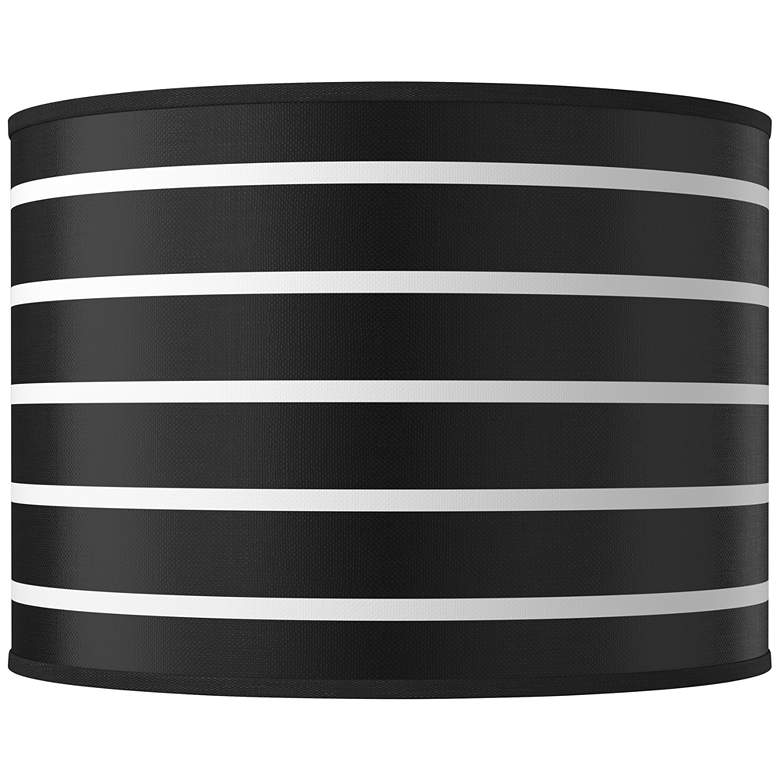 Image 1 Bold Black Stripe Giclee Round Drum Lamp Shade 15.5x15.5x11 (Spider)