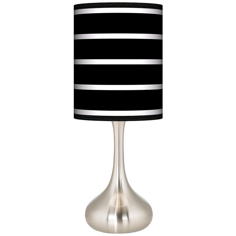 Image 2 Bold Black Stripe Giclee Shade Droplet Modern Table Lamp