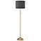 Bold Black Stripe Giclee Warm Gold Stick Floor Lamp