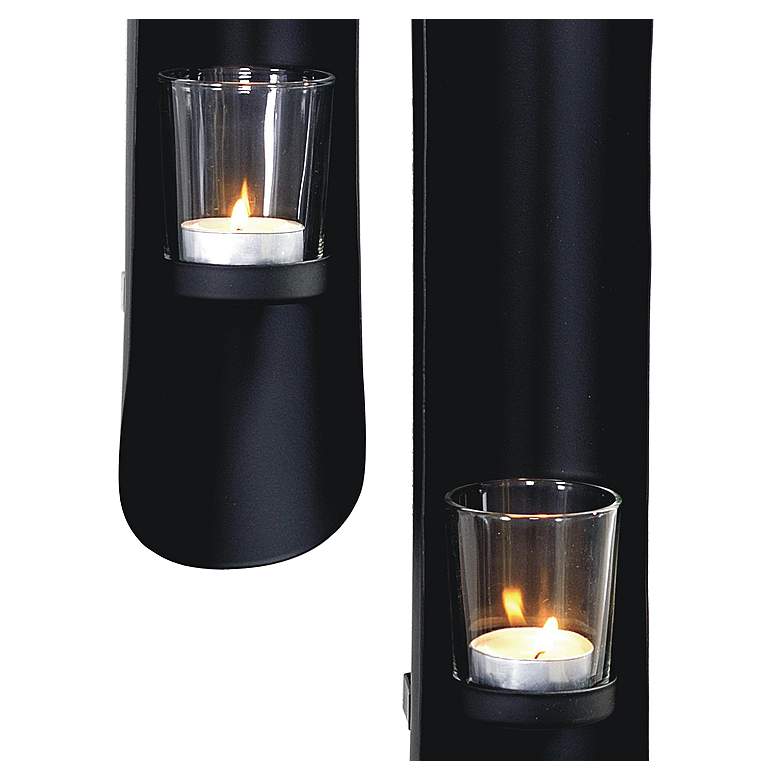 Image 3 Bold Black Wall Sconce Votive Candle Holders Set of 2 more views