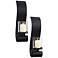 Bold II Black Wall Sconce Pillar Candle Holders Set of 2