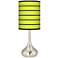 Bold Lime Green Stripe Giclee Droplet Table Lamp