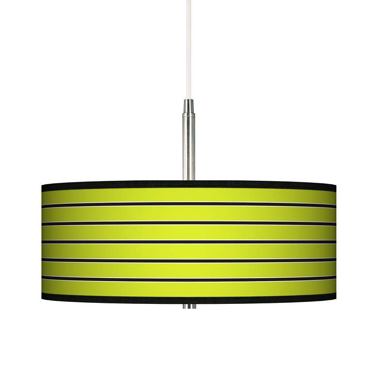 Image 1 Bold Lime Green Stripe Giclee Pendant Chandelier