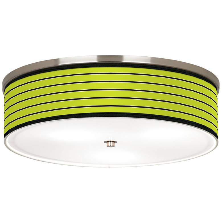 Image 1 Bold Lime Green Stripe Nickel 20 1/4 inch Wide Ceiling Light