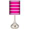 Bold Pink Stripe Giclee Droplet Table Lamp