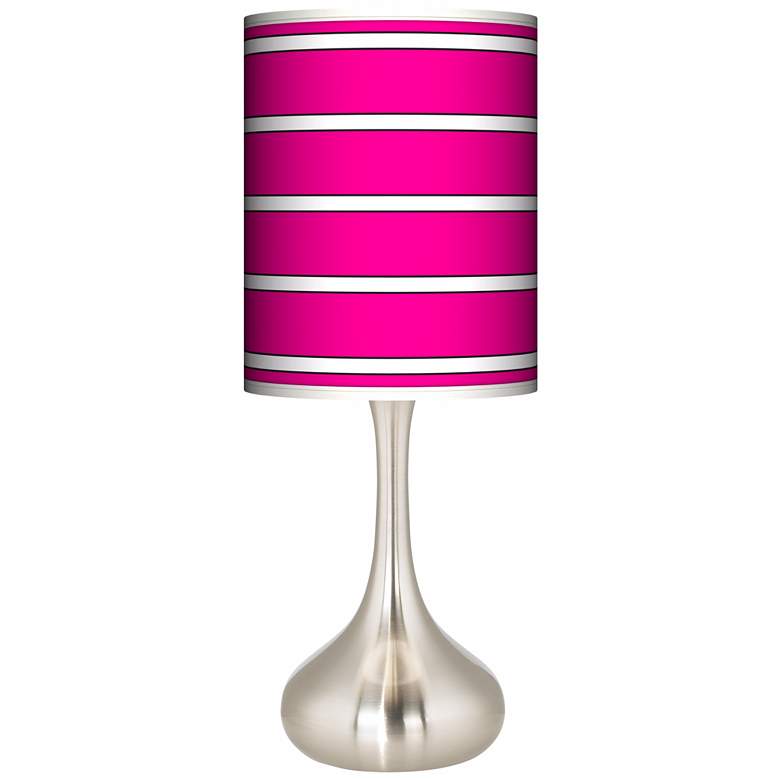 Image 1 Bold Pink Stripe Giclee Droplet Table Lamp