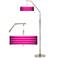 Bold Pink Stripe Giclee Shade Arc Floor Lamp
