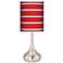 Bold Red Stripe Giclee Droplet Table Lamp