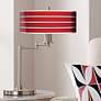 Bold Red Stripe Giclee Shade LED Swing Arm Desk Lamp
