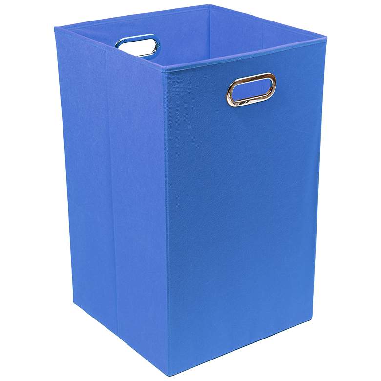 Image 1 Bold Solid Blue Folding Laundry Basket
