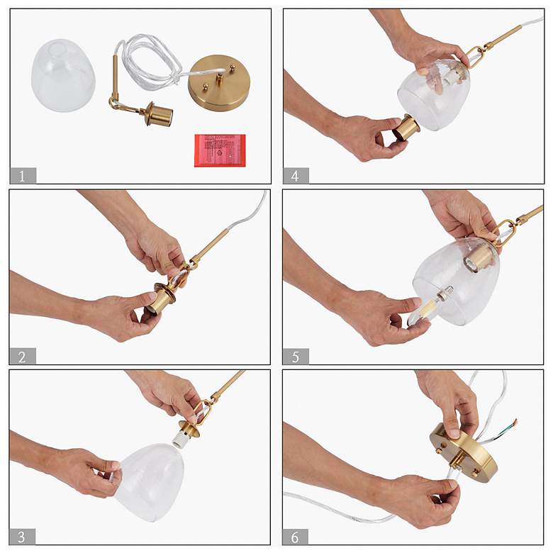 Image 6 Bolfi 1-Light Gold Glass Pendant Light more views