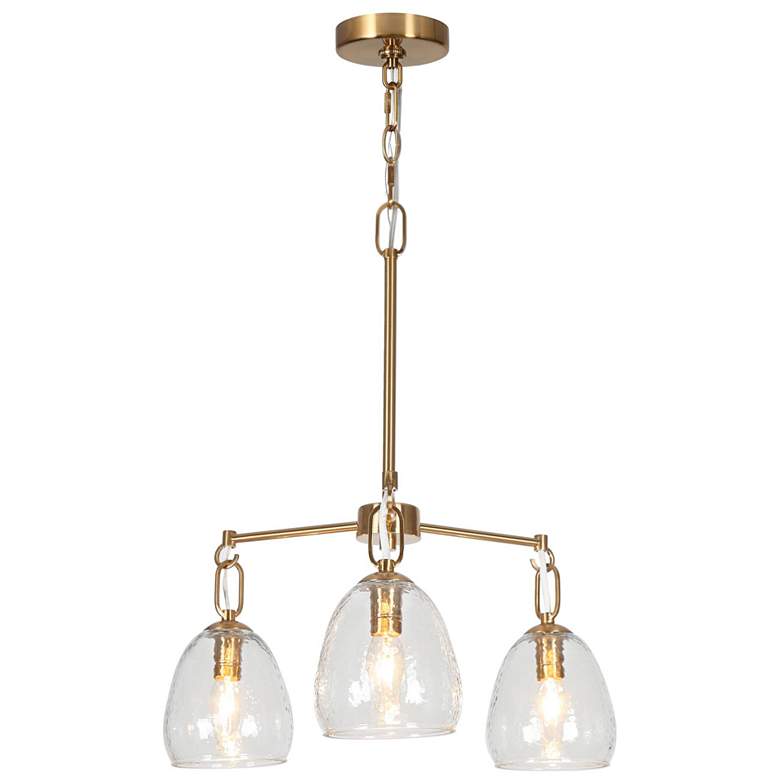 Image 1 Bolfi 3-Light Gold Wheel Glass Chandelier