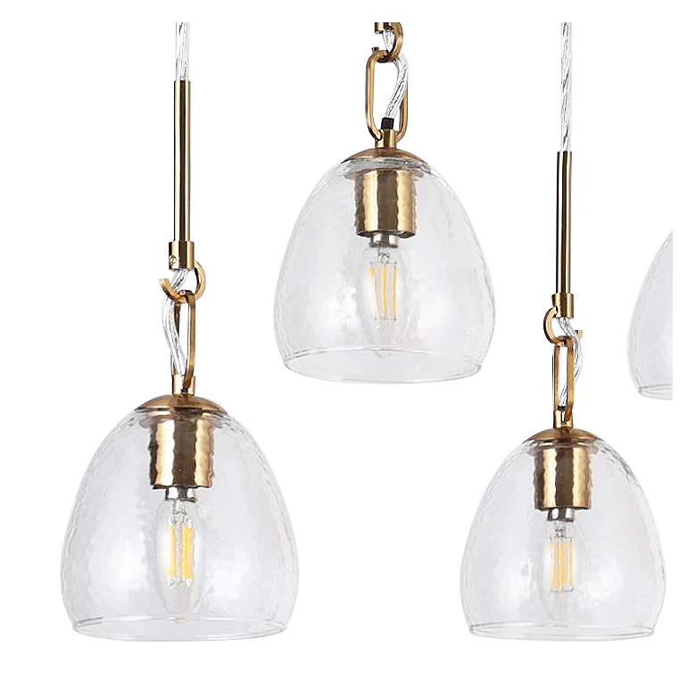 Image 2 Bolfi 5-Light Gold Linear Island Glass Shade Chandelier more views