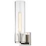 Bolivar 13" High Polished Nickel Clear Glass Wall Sconce