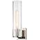 Bolivar 13" High Polished Nickel Clear Glass Wall Sconce