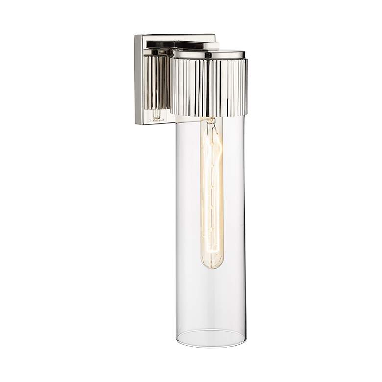 Image 3 Bolivar 13" High Polished Nickel Clear Glass Wall Sconce more views