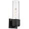 Bolivar 15" High Matte Black Sconce With Clear Glass Shade