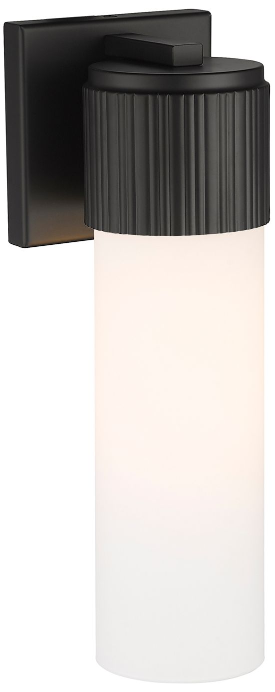 Image 2 Bolivar 15" High Matte Black Sconce With Matte White Glass Shade more views
