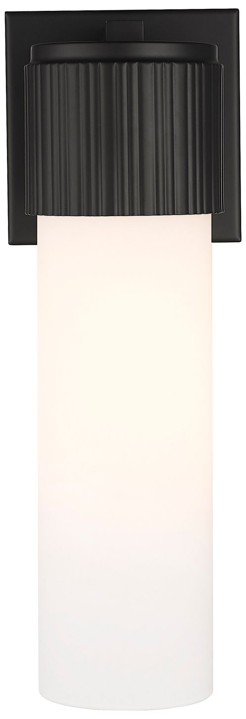 Image 3 Bolivar 15" High Matte Black Sconce With Matte White Glass Shade more views