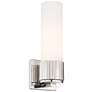 Bolivar 15" High Polished Nickel Sconce With Matte White Glass Shade