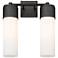 Bolivar 16" High 2 Light Matte Black Sconce With Matte White Glass Sha