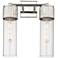 Bolivar 16" High 2 Light Polished Nickel Sconce With Clear Glass Shade