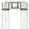 Bolivar 16" High 2 Light Satin Nickel Sconce With Clear Glass Shade