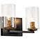 Bolivar 2-Light Vanity Light in Matte Black