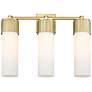 Bolivar 20.5" Wide 3 Light Brushed Brass Bath Light With Matte White S
