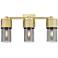 Bolivar 20.5" Wide 3 Light Brushed Brass Bath Light With Plated Smoke