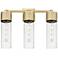 Bolivar 20.5" Wide 3 Light Brushed Brass Bath Light With Seedy Glass S