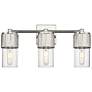 Bolivar 20.5" Wide 3 Light Polished Nickel Bath Light With Clear Shade
